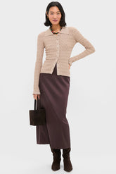 Champagne Ruby Knit Long Sleeve Polo